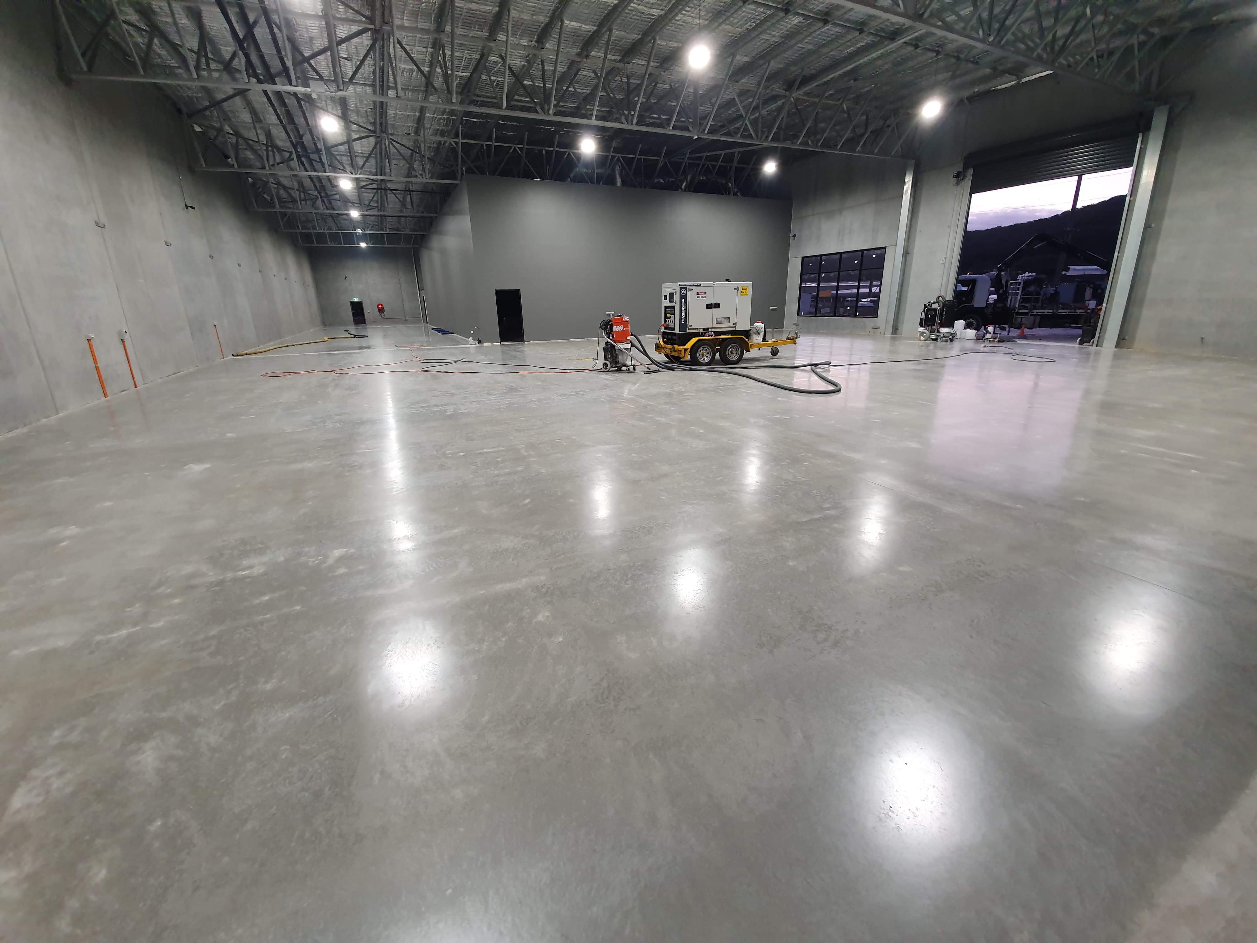 treated and sealed industrial concrete floor