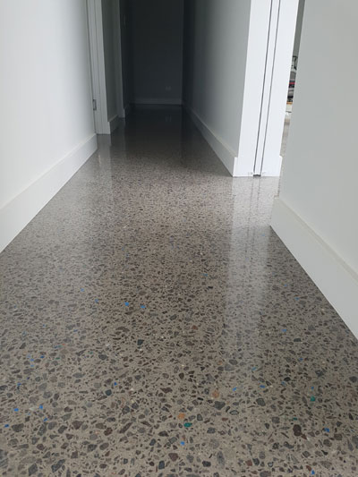 polsihed concrete hallway