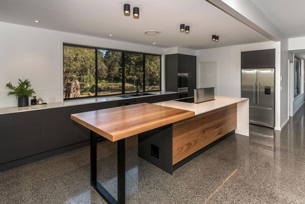 polished concrete in kitchen