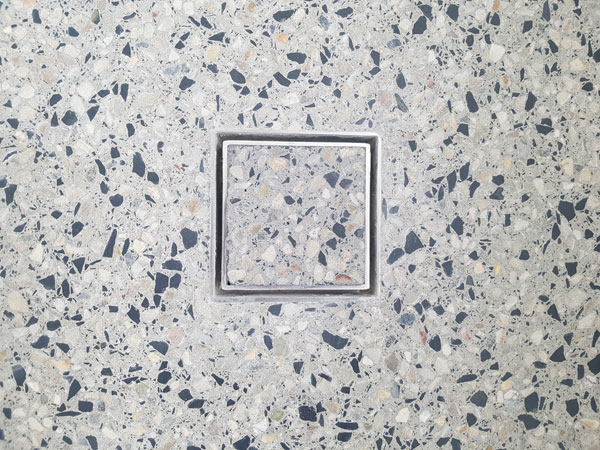 polished concrete drain